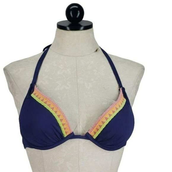Victoria’s Secret Victoria Royal Blue Lace 34B Bikini Swimsuit Bathing suit Top‎ - Picture 1 of 8